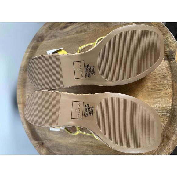 Sun + Stone Yellow Strappy Platform Espadrilles Size 6 NWOB - Picture 3 of 6